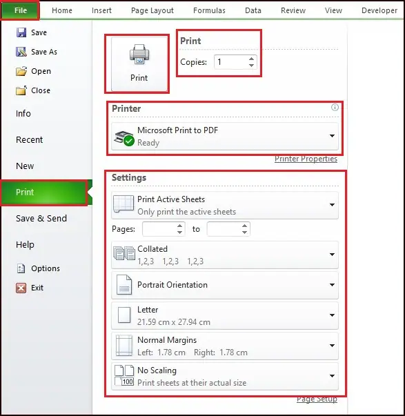 How to Print in Excel