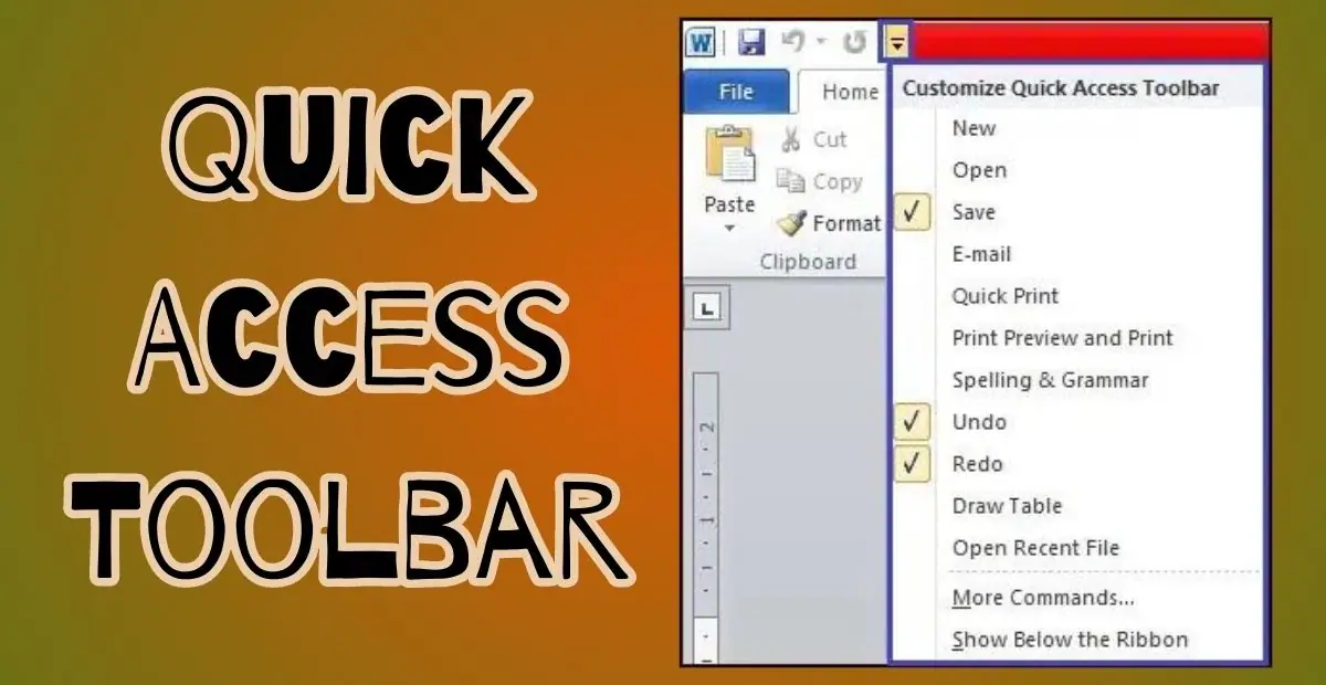 MS Word Quick Access Toolbar Hindireadings