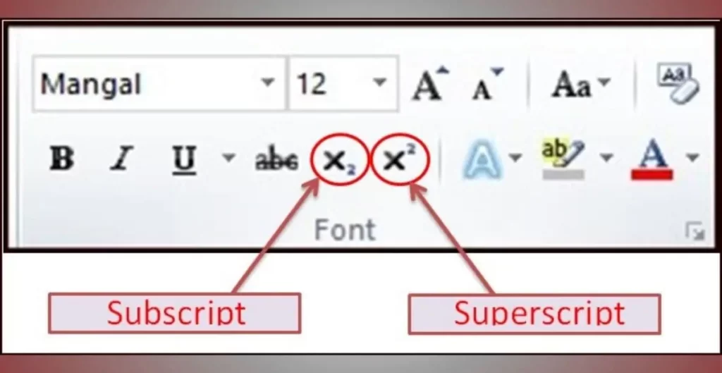 Subscript and Superscript